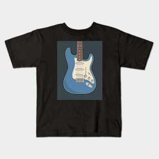 Lake Placid Blue Strat Guitar Kids T-Shirt